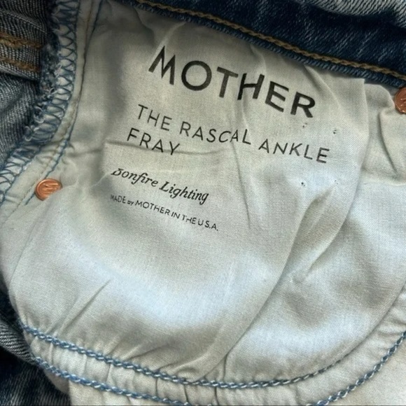 MOTHER DENIM THE RASCAL ANKLE FRAY JEANS BONFIRE LIGHTING sz 27 - Picture 3 of 10